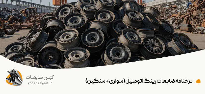 نرخنامه ضایعات رینگ اتومبیل (سواری + سنگین)
